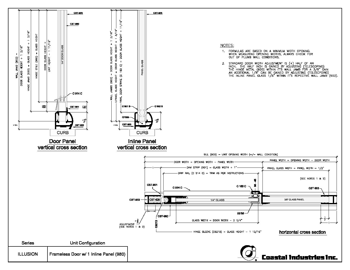 Layout Sheets | Coastal Shower Doors